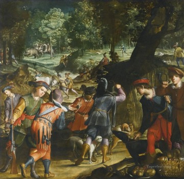 party of hunters Oil Paintings